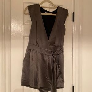 Satin green romper